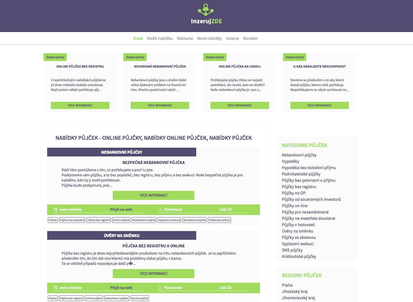 Výroba internetových stránek - Reference, vytvořené internetové stránky - Výroba internetových stránek - Inzeruj zde
