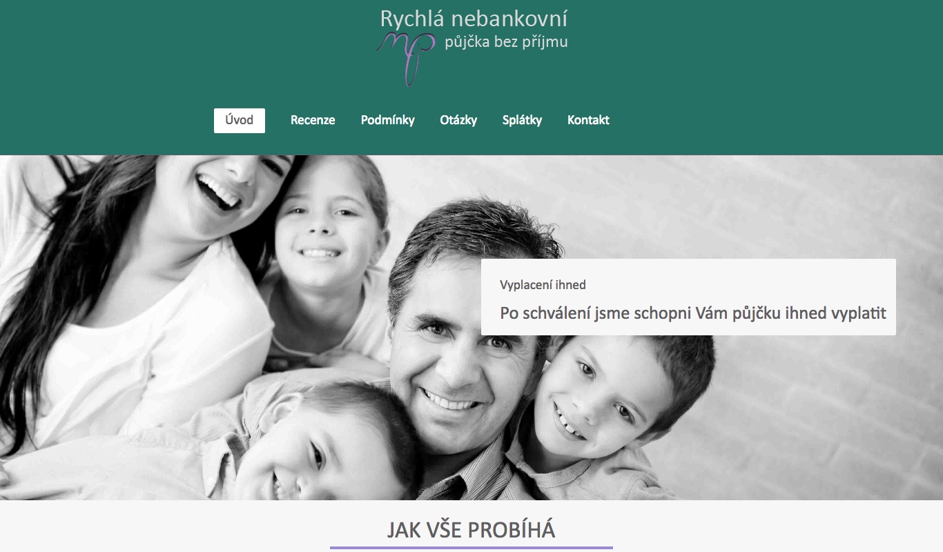 Výroba internetových stránek - Reference, vytvořené internetové stránky - Výroba internetových stránek - Rychlá nebankovní půjčka bez příjmu